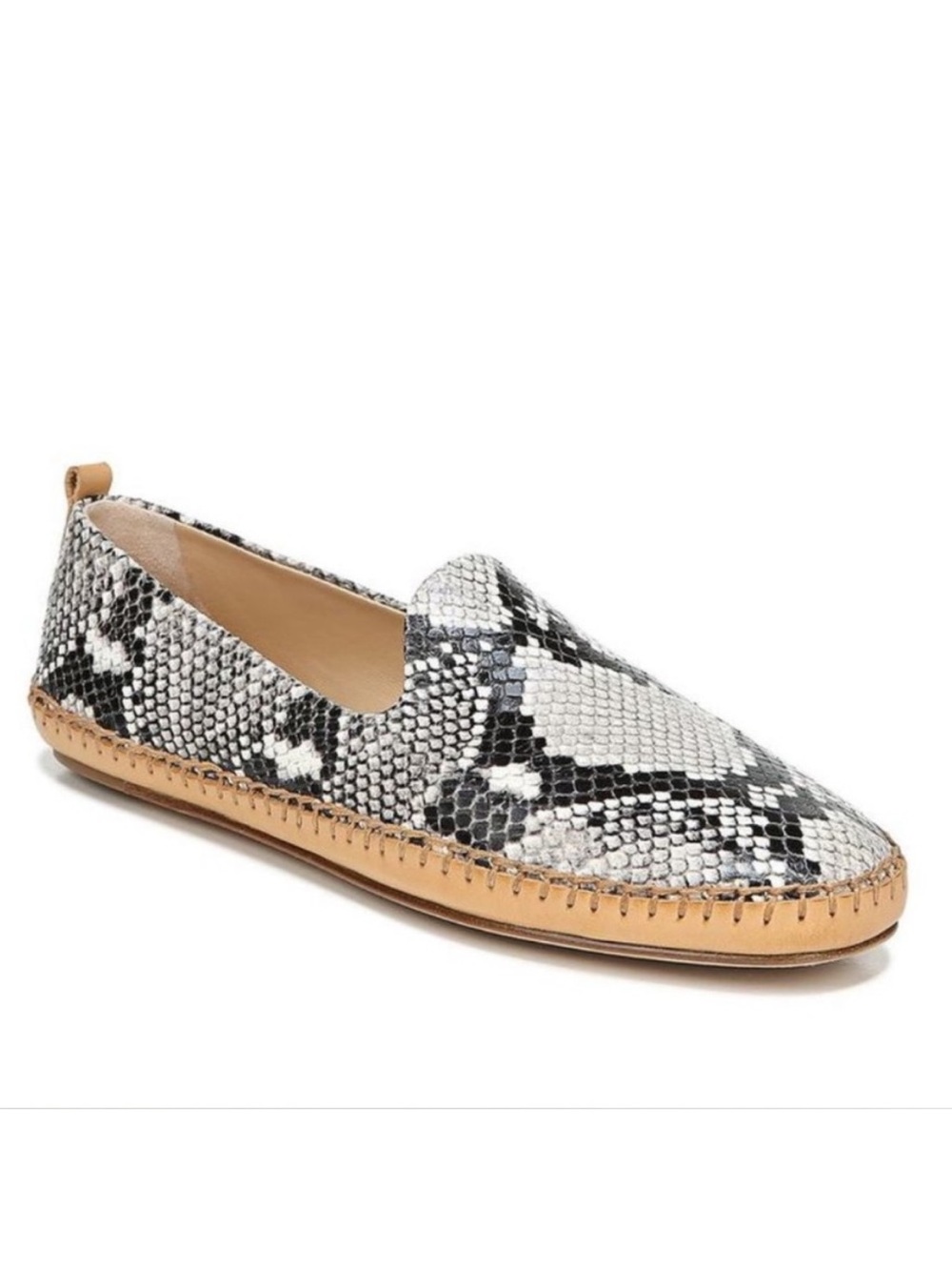 Veronica Beard Jaide Snake Print Moccasin Loafers Size 8M Slip On Exotic Leather